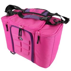 6 Pack Fitness Innovator 300 Pink Purple Insulated Meal Prep Bag Travel Cooler
